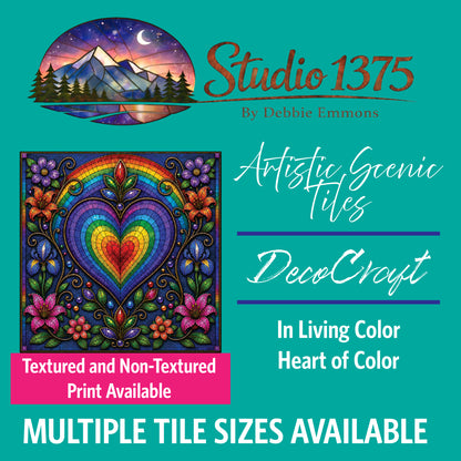 DecoCraft - Studio 1375 - Scenic Elevated Texture Tiles - In Living Color - Heart of Color