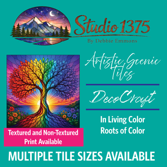 DecoCraft - Studio 1375 - Scenic Elevated Texture Tiles - In Living Color - Roots of Color