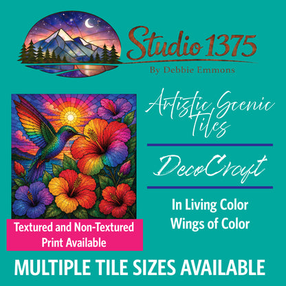 DecoCraft - Studio 1375 - Scenic Elevated Texture Tiles - In Living Color -Wings of Color