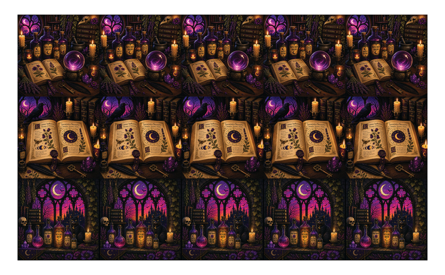 DecoCraft - Studio 1375 - Scenic Tiles Series - Midnight Grimoire Assortment