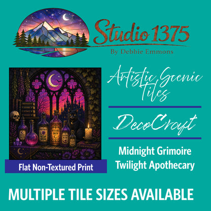 DecoCraft - Studio 1375 - Scenic Tiles Series - Midnight Grimoire - Twilight Apothecary