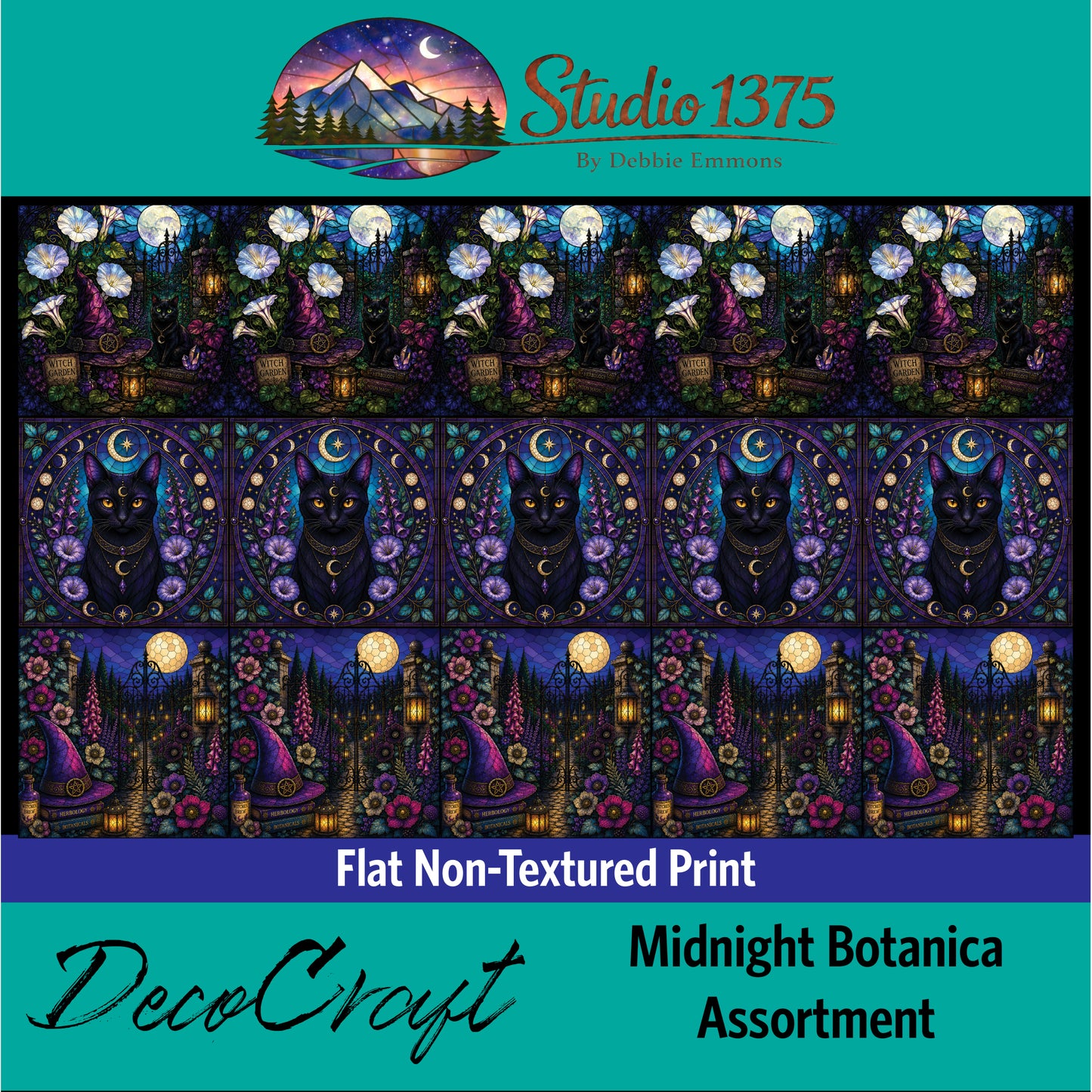DecoCraft - Studio 1375 - Scenic Tiles Series - Moonlight Botanica Assortment