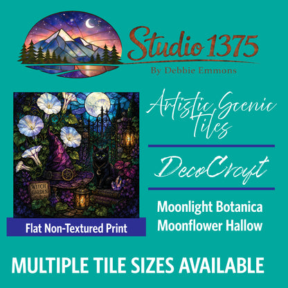 DecoCraft - Studio 1375 - Scenic Tiles Series - Moonlight Botanica - Moonflower Hollow
