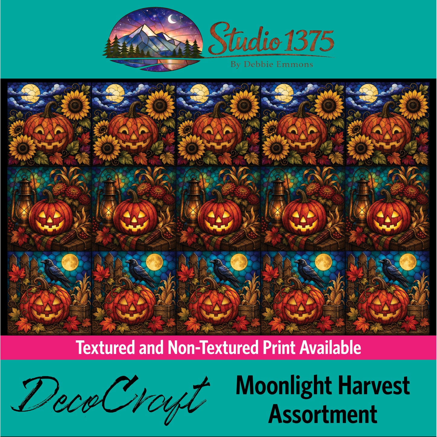 DecoCraft - Studio 1375 - Scenic Elevated Texture Tiles - Moonlight Harvest Assortment