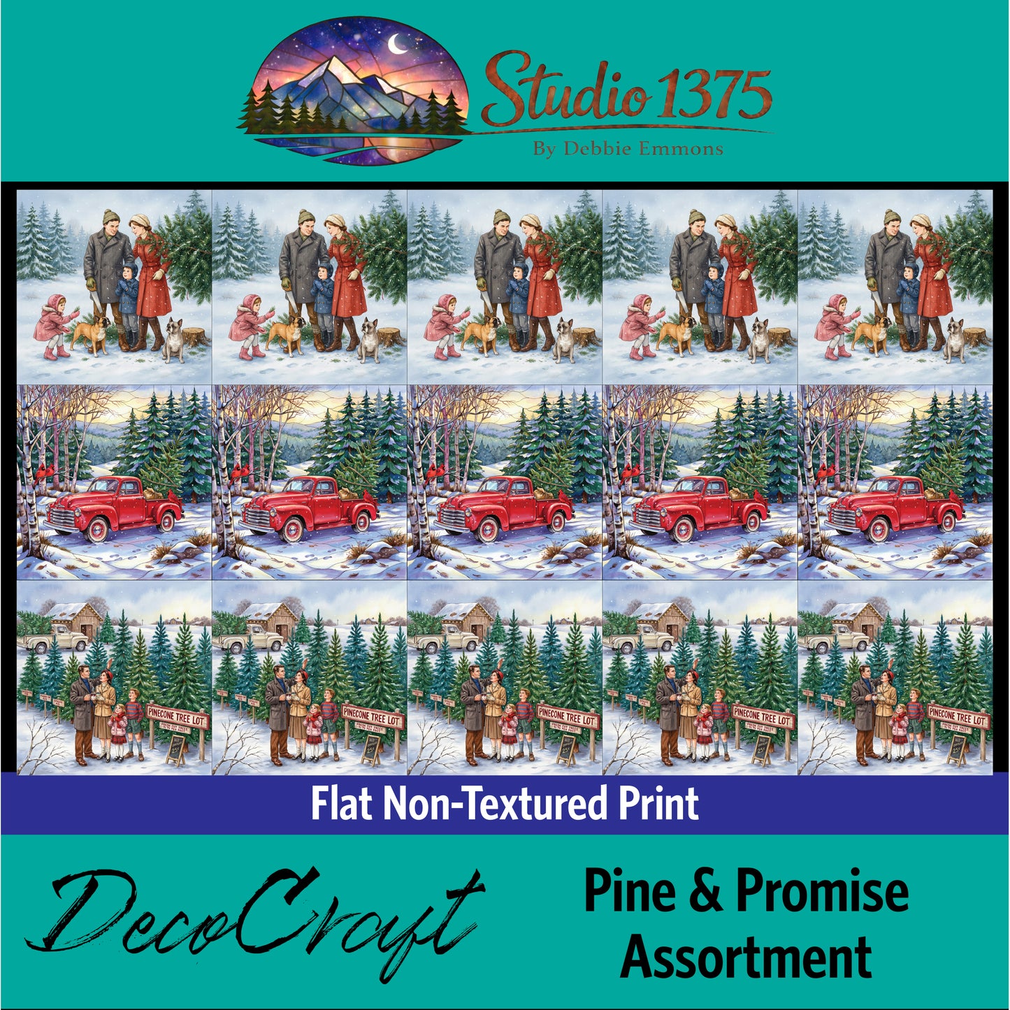 DecoCraft - Studio 1375 - Scenic Tiles Series - Pine & Promise Assortment
