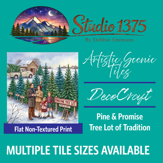 DecoCraft - Studio 1375 - Scenic Tiles Series - Pine & Promise - Tree Lot Tradition