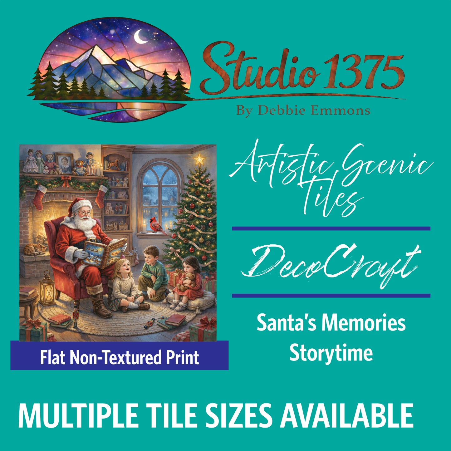 DecoCraft - Studio 1375 - Scenic Tiles Series - Santa's Christmas Memories - Storytime