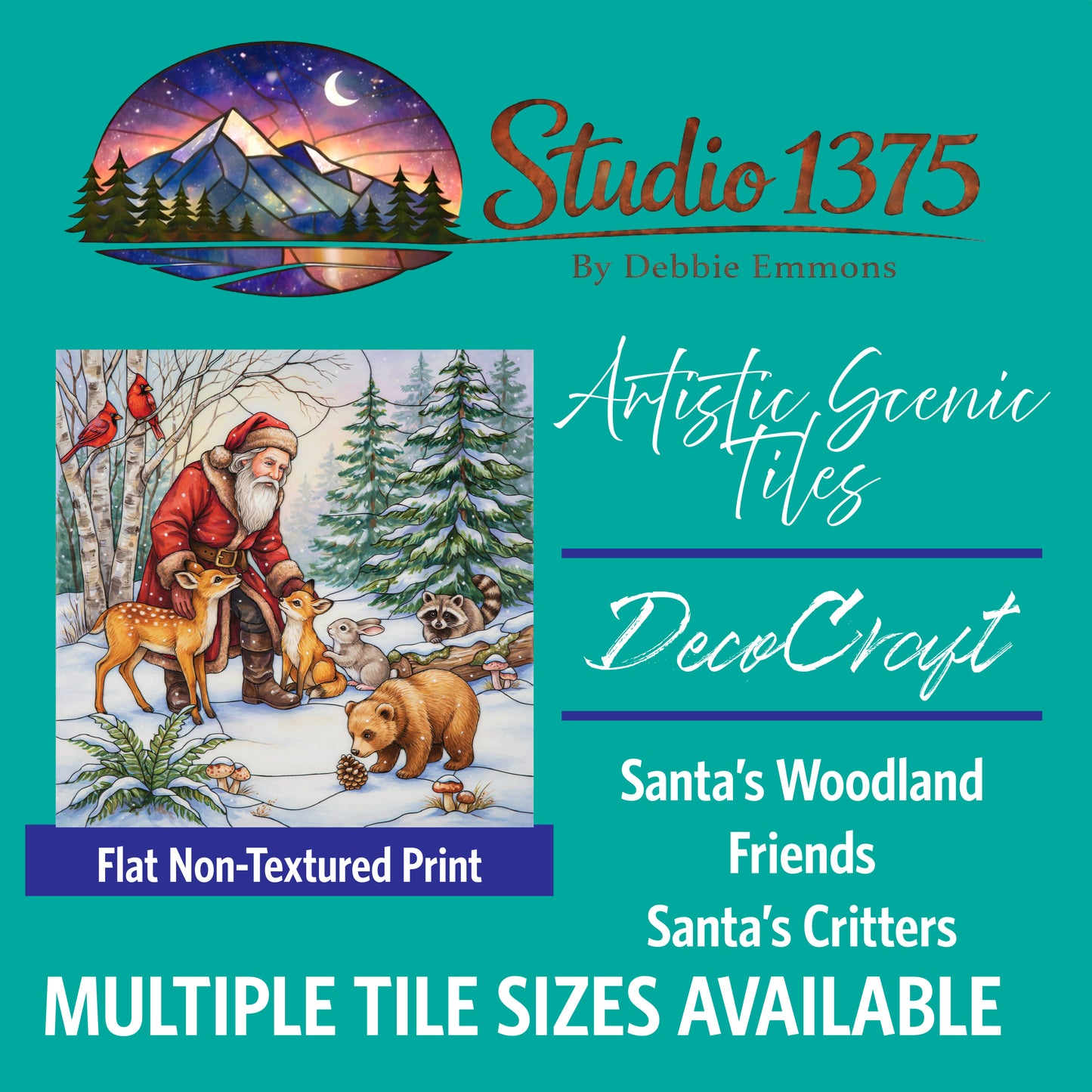 DecoCraft - Studio 1375 - Scenic Tiles Series - Santa's Woodland Friends - Santa's Critters