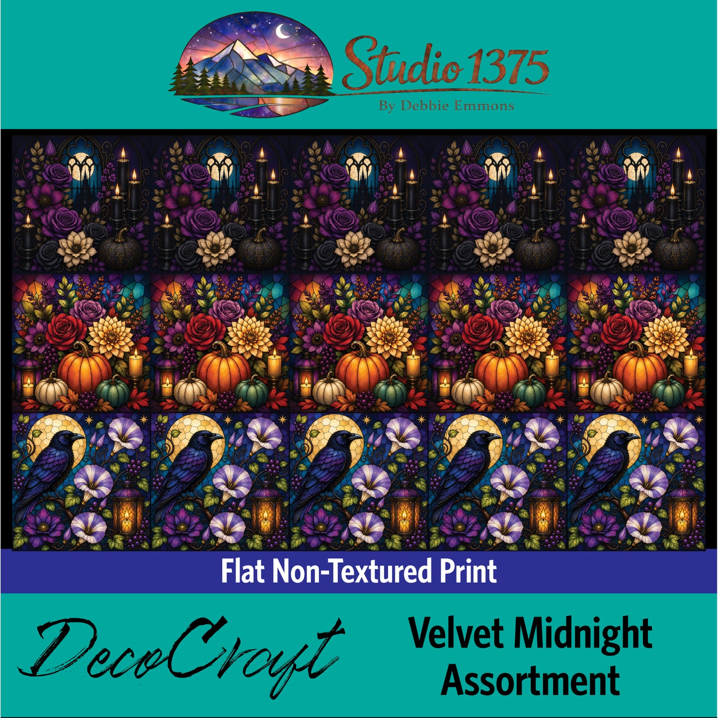 DecoCraft - Studio 1375 - Scenic Tiles Series - Velvet Midnight Assortment