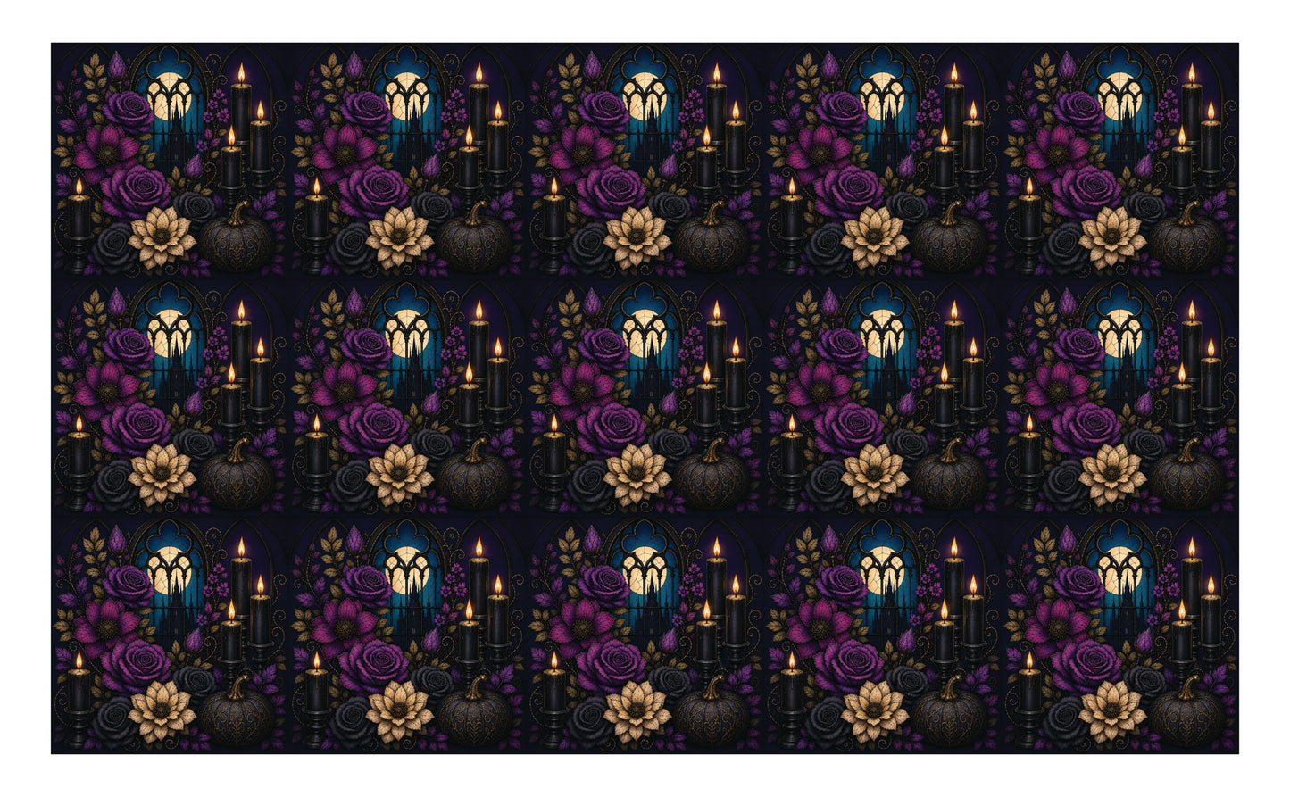 DecoCraft - Studio 1375 - Scenic Tiles Series - Velvet Midnight - Cathedral Bloom