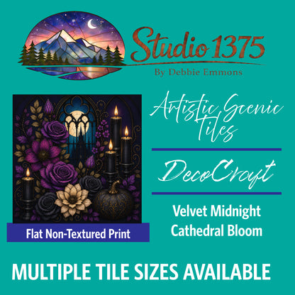 DecoCraft - Studio 1375 - Scenic Tiles Series - Velvet Midnight - Cathedral Bloom