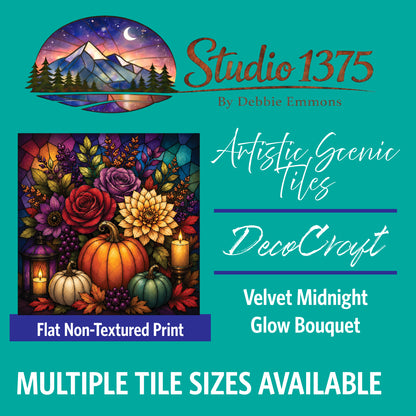 DecoCraft - Studio 1375 - Scenic Tiles Series - Velvet Midnight - Glow Bouquet