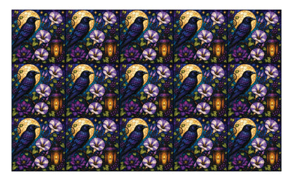 DecoCraft - Studio 1375 - Scenic Tiles Series - Velvet Midnight - Raven Moonflowers