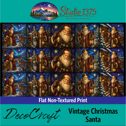 DecoCraft - Studio 1375 - Scenic Tiles Series - Vintage Christmas Santa Assortment