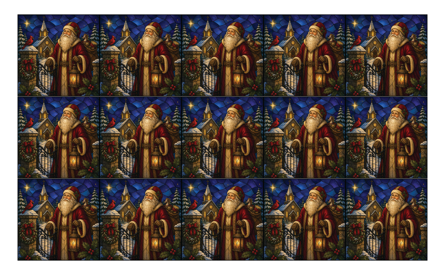 DecoCraft - Studio 1375 - Scenic Tiles Series - Vintage Christmas Santa - Church Gate