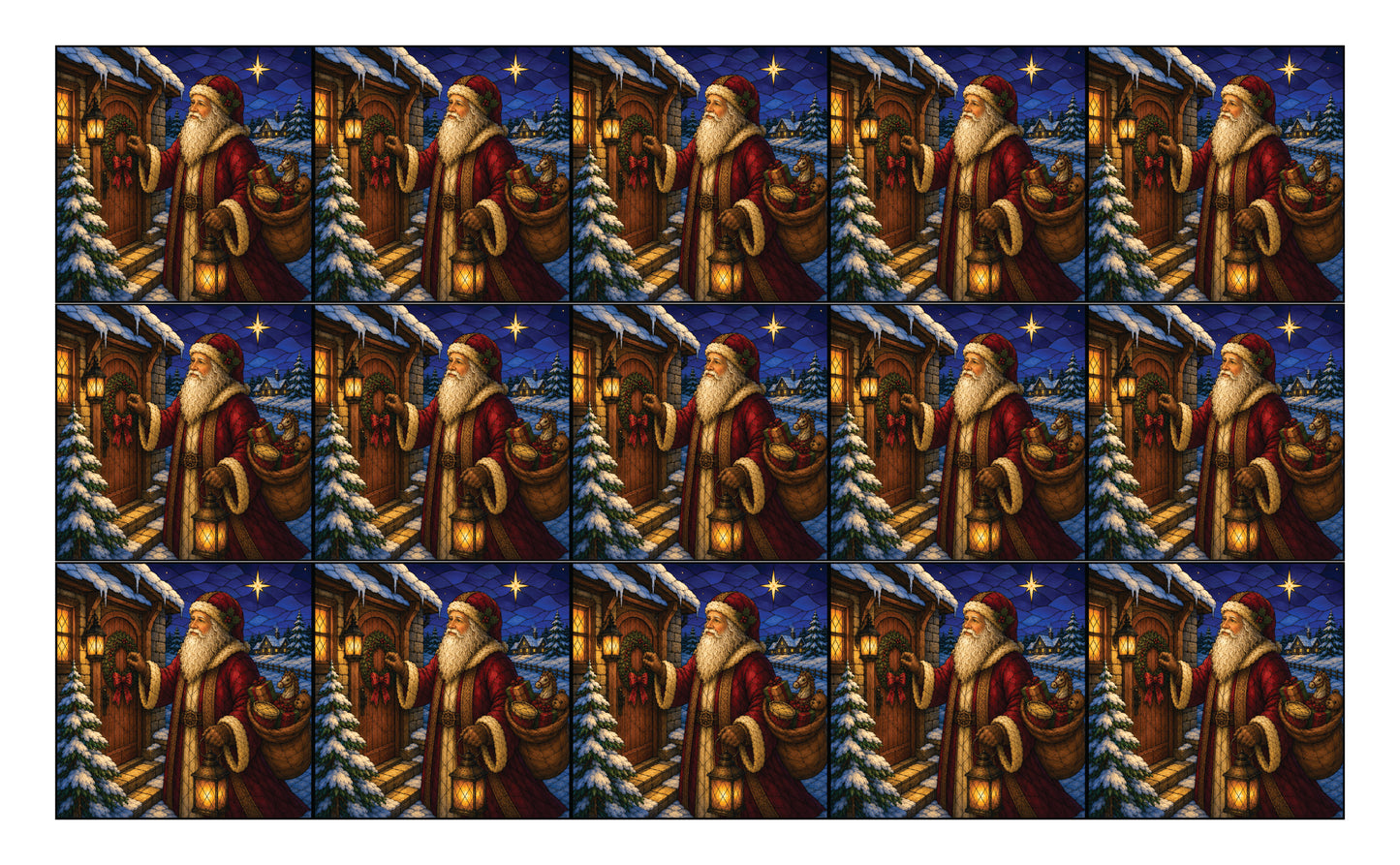 DecoCraft - Studio 1375 - Scenic Tiles Series - Vintage Christmas Santa - Knock-Knock