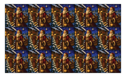 DecoCraft - Studio 1375 - Scenic Tiles Series - Vintage Christmas Santa - Knock-Knock