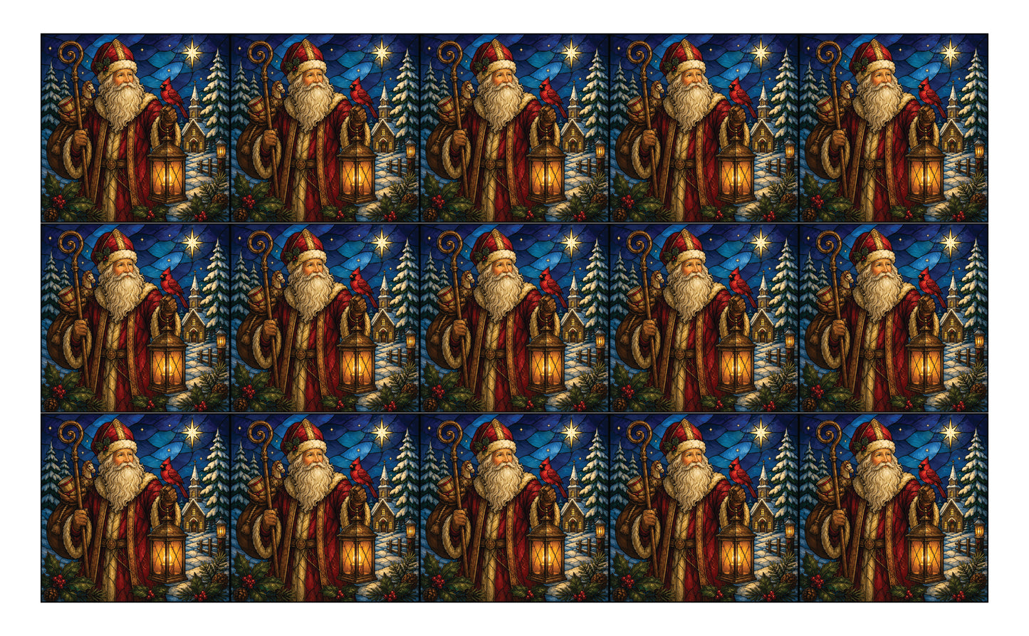 DecoCraft - Studio 1375 - Scenic Tiles Series - Vintage Christmas Santa - Lantern