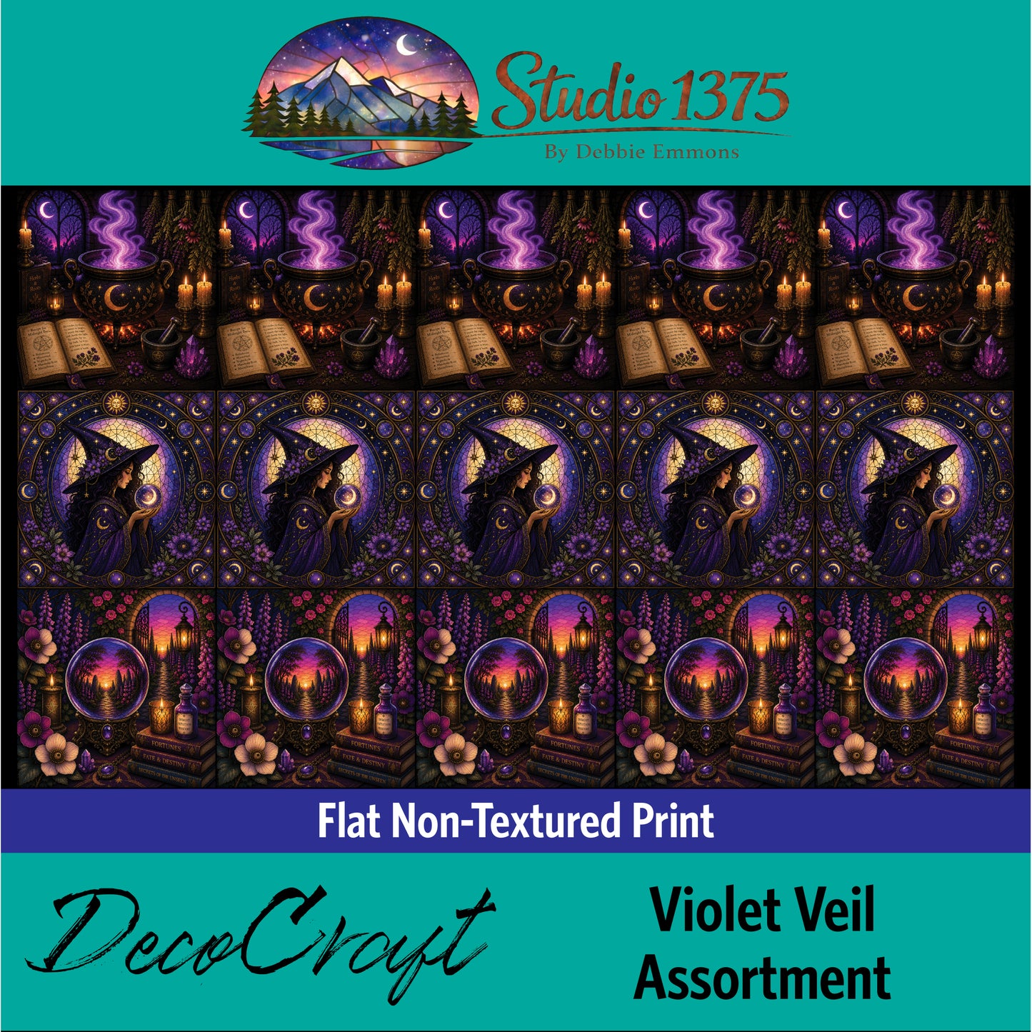 DecoCraft - Studio 1375 - Scenic Tiles Series - Violet Veil Assortment