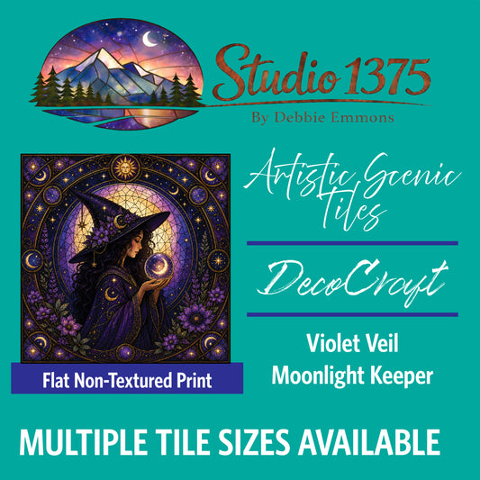 DecoCraft - Studio 1375 - Scenic Tiles Series - Violet Veil - Moonlight Keeper