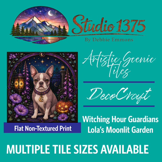 DecoCraft - Studio 1375 - Scenic Tiles Series - Witching Hour Guardians - Lola's Moonlit Garden
