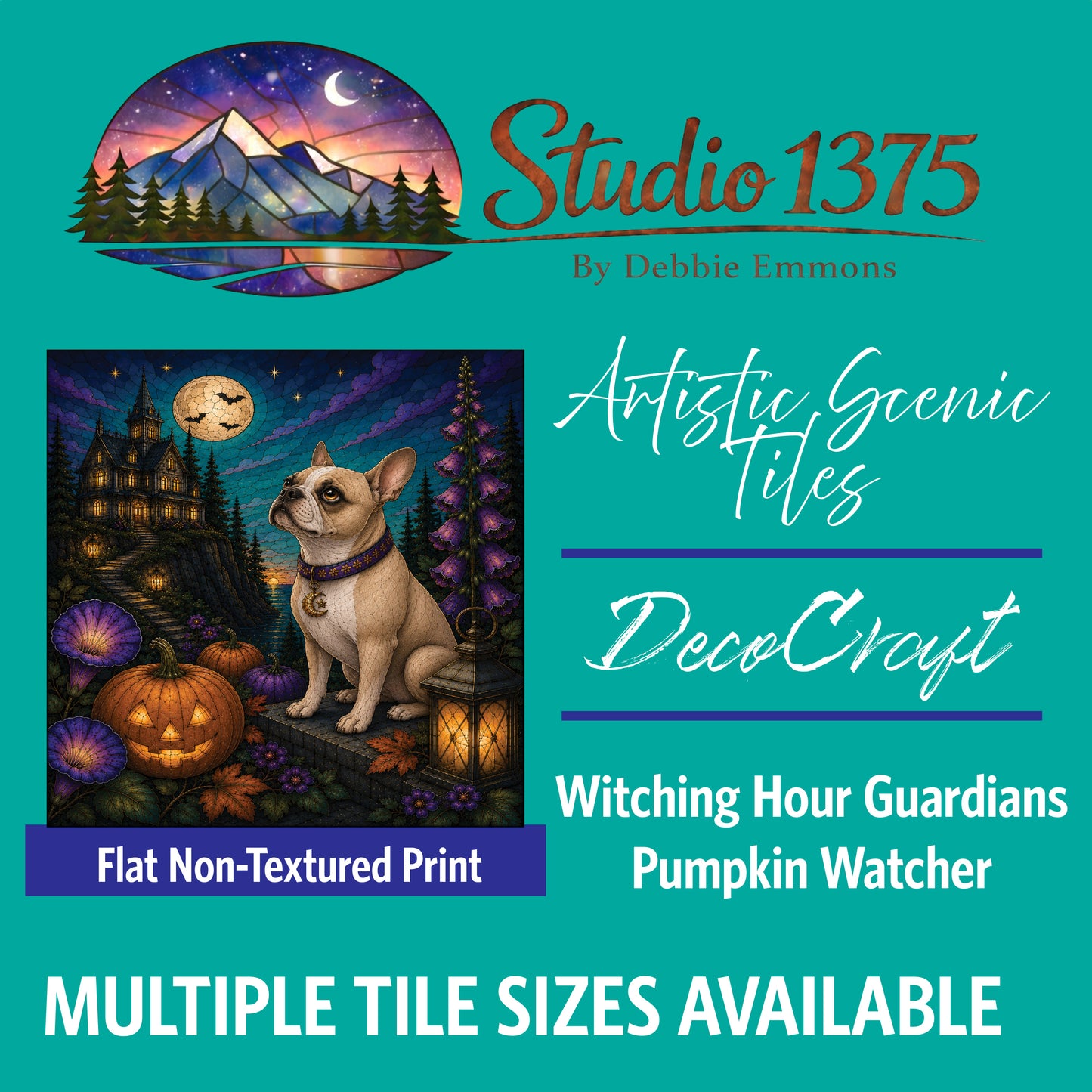 DecoCraft - Studio 1375 - Scenic Tiles Series - Witching Hour Guardians - Pumpkin Watcher