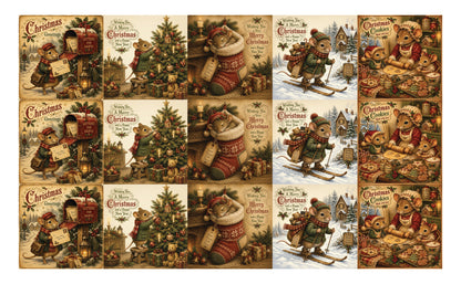 DecoCraft - Studio 1375 - Scenic Tiles Series - Merry Mouse Christmas Assortment I