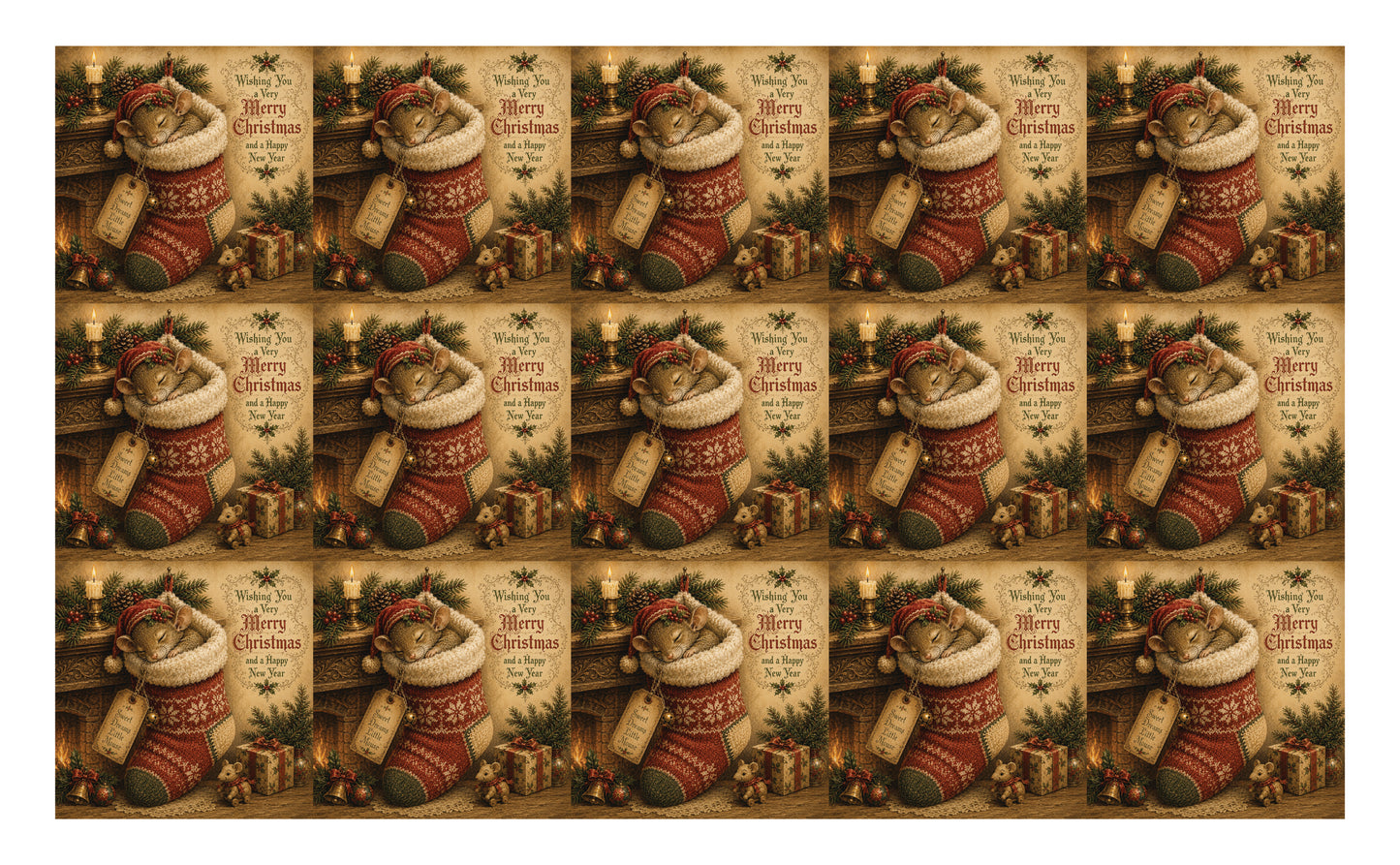 DecoCraft - Studio 1375 - Scenic Tiles Series - Merry Mouse Christmas - Christmas Dreams