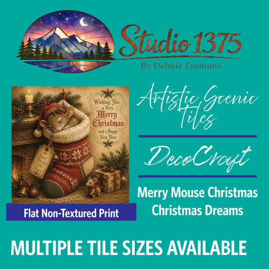 DecoCraft - Studio 1375 - Scenic Tiles Series - Merry Mouse Christmas - Christmas Dreams
