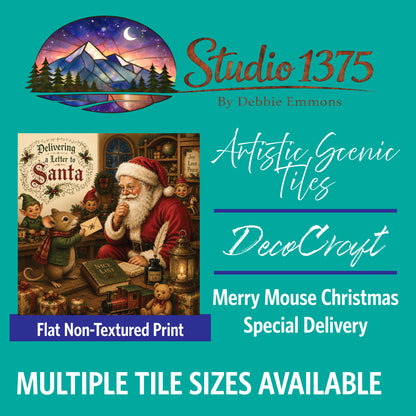 DecoCraft - Studio 1375 - Scenic Tiles Series - Merry Mouse Christmas - Special Delivery