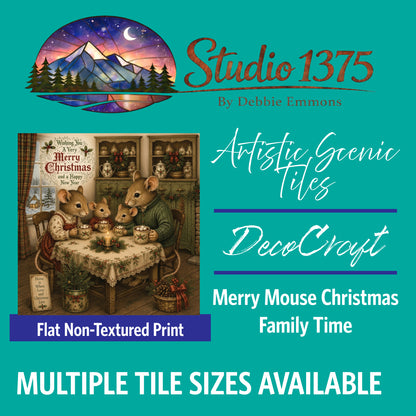 DecoCraft - Studio 1375 - Scenic Tiles Series - Merry Mouse Christmas - Family Time