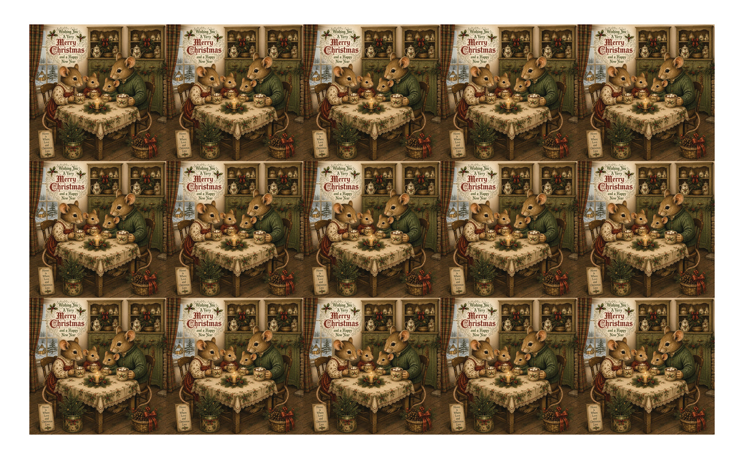 DecoCraft - Studio 1375 - Scenic Tiles Series - Merry Mouse Christmas - Family Time