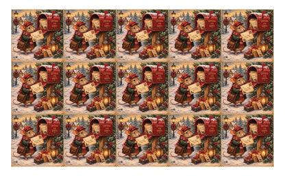 DecoCraft - Studio 1375 - Scenic Tiles Series - Merry Mouse Christmas - Messenger Mouse