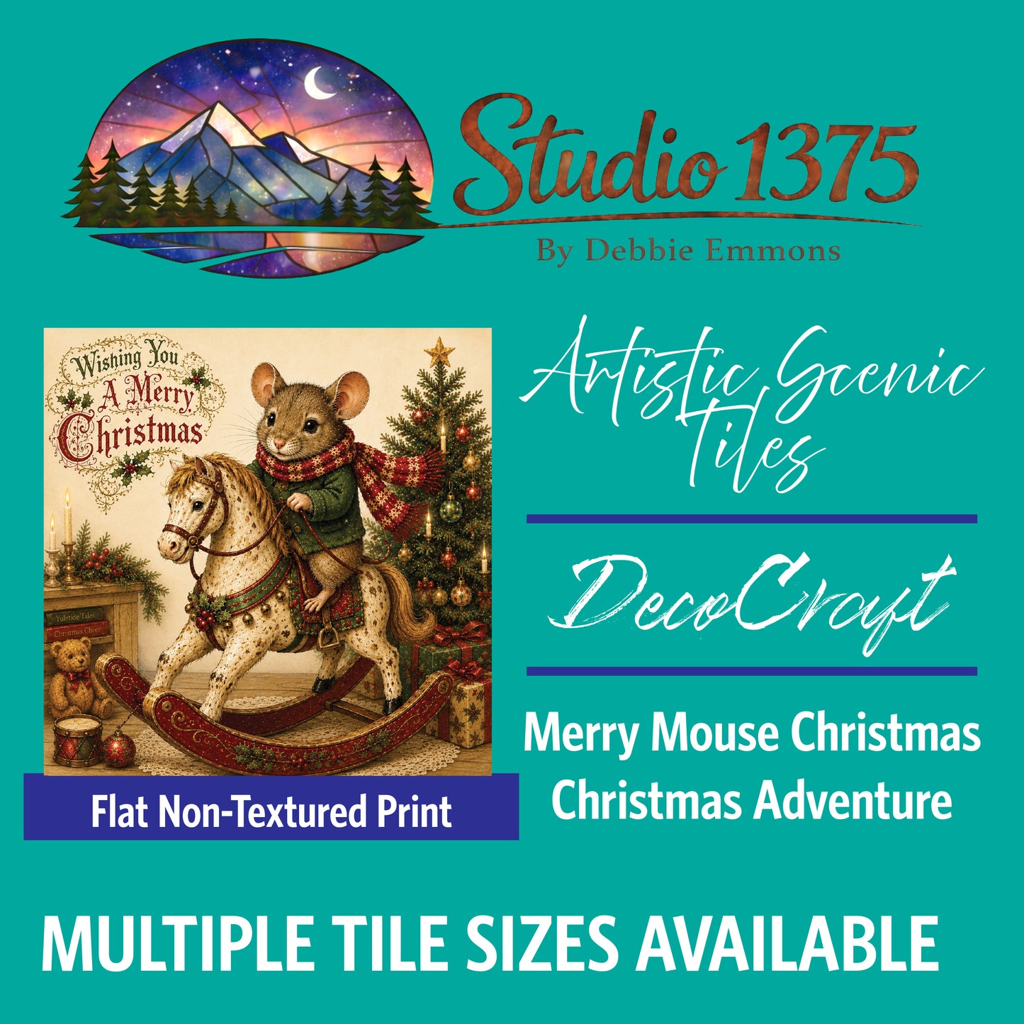 DecoCraft - Studio 1375 - Scenic Tiles Series - Merry Mouse Christmas - Christmas Adventure