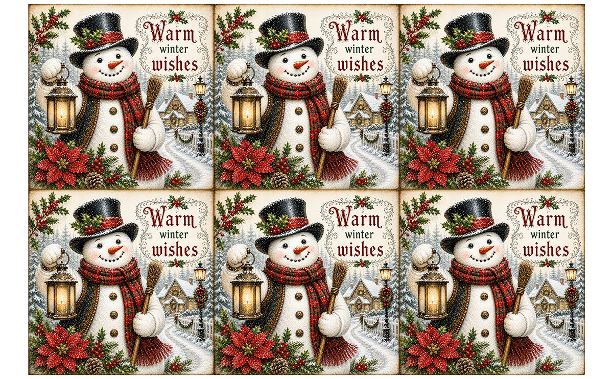 DecoCraft - Studio 1375 - Scenic Tiles Series - Christmas Wishes - Warm Winter Wishes