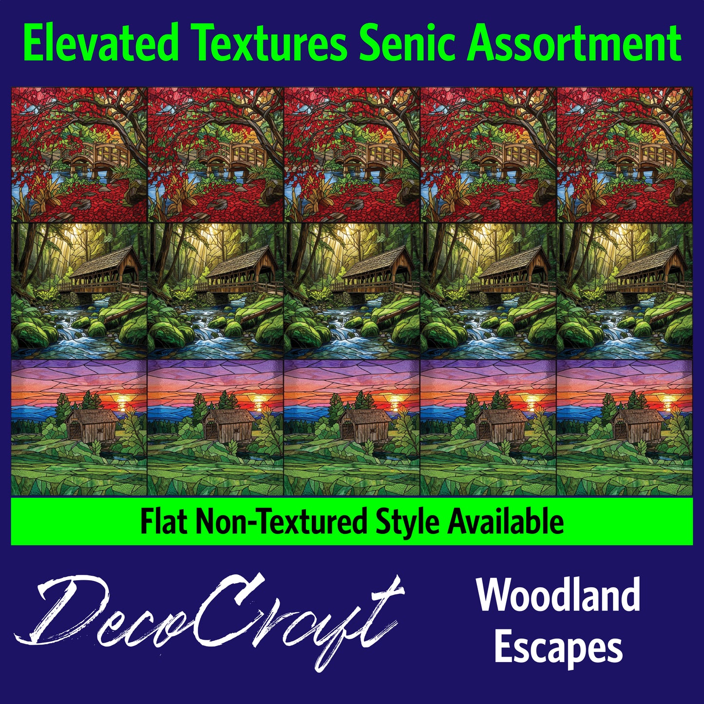 DecoCraft - Scenic Elevated Texture Tiles - Woodland Escapes