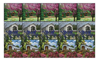 DecoCraft - Scenic Elevated Texture Tiles - Cover Bridges - Spring