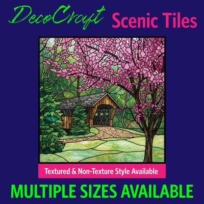 DecoCraft - Scenic Elevated Texture Tiles - Covered Bridges - Bridge Blossoms