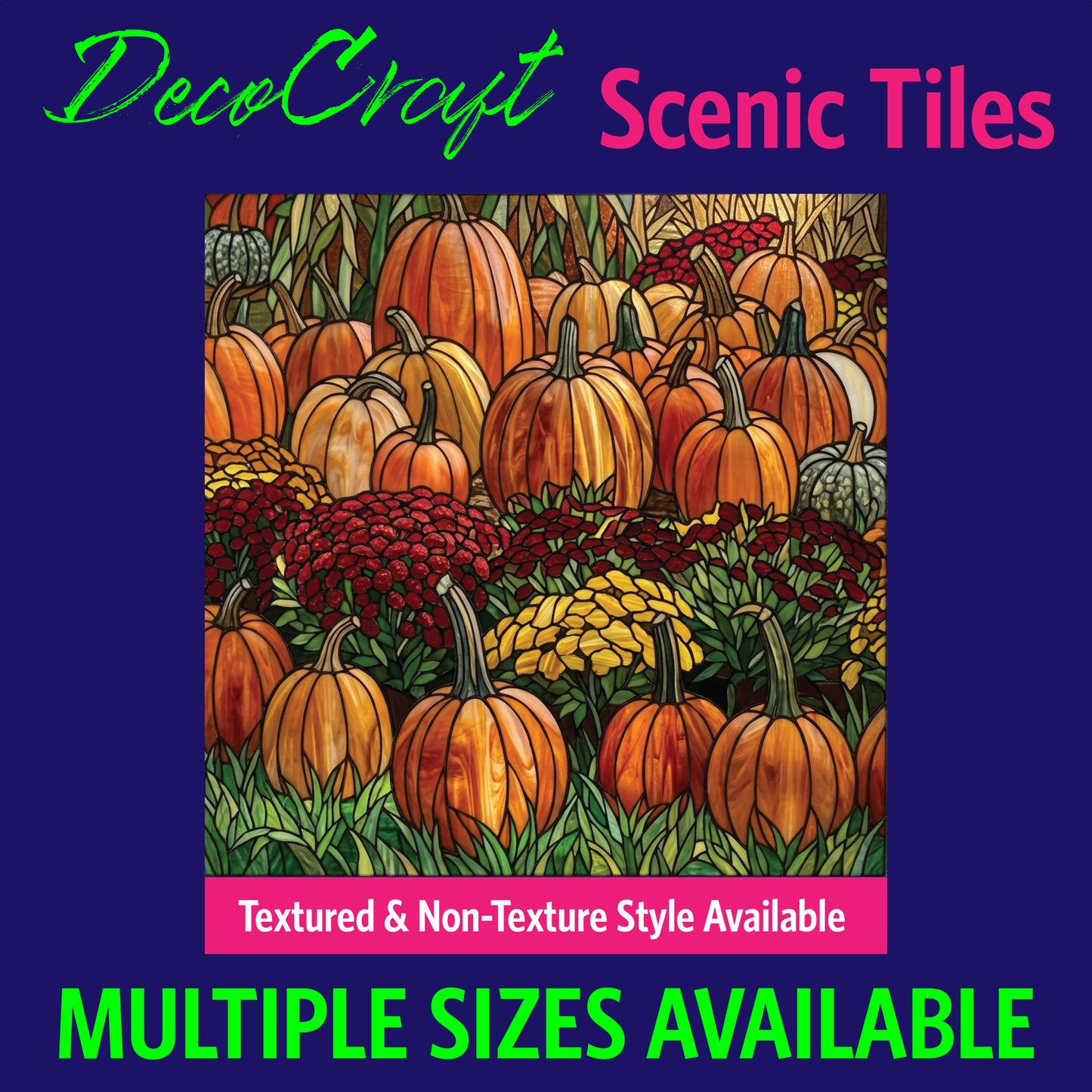 DecoCraft - Scenic Elevated Texture Tiles - Fall - Pumpkin Patch