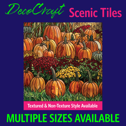 DecoCraft - Scenic Elevated Texture Tiles - Fall - Pumpkin Patch