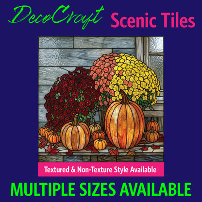 DecoCraft - Scenic Elevated Texture Tiles - Fall - Porchside Pumpkins
