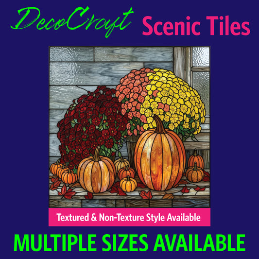 DecoCraft - Scenic Elevated Texture Tiles - Fall - Porchside Pumpkins