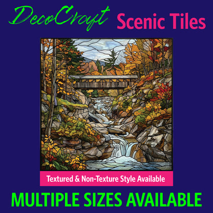 DecoCraft - Scenic Elevated Texture Tiles - Fall - Mountain Bridge