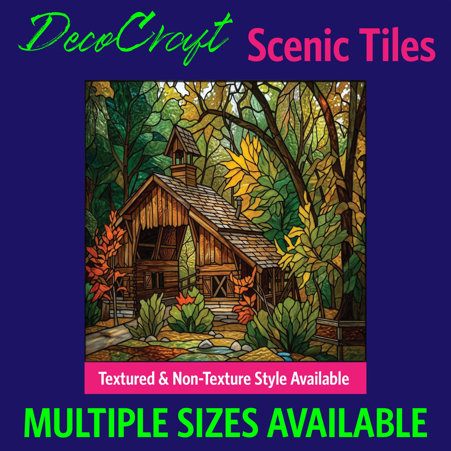 DecoCraft - Scenic Elevated Texture Tiles - Fall - Hidden Forest Getaway