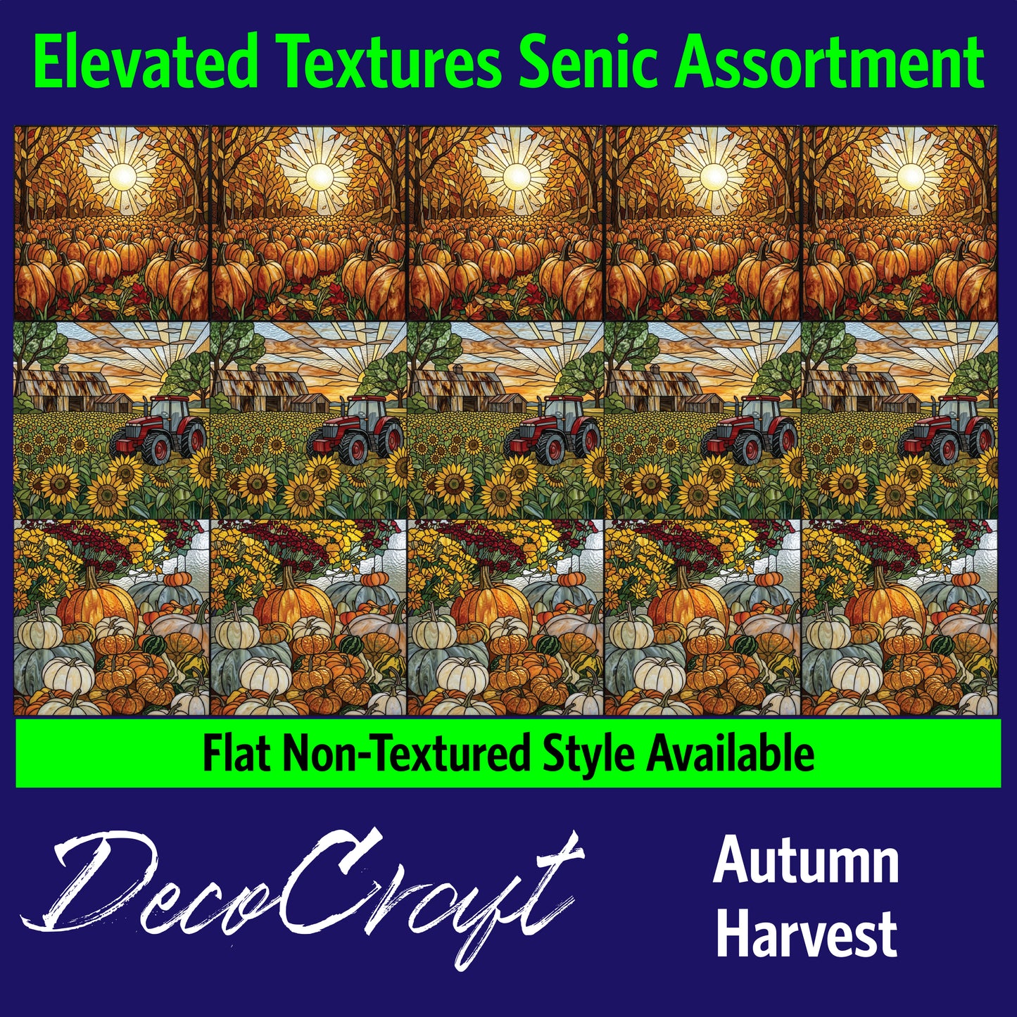 DecoCraft - Scenic Elevated Texture Tiles - Autumn Harvest