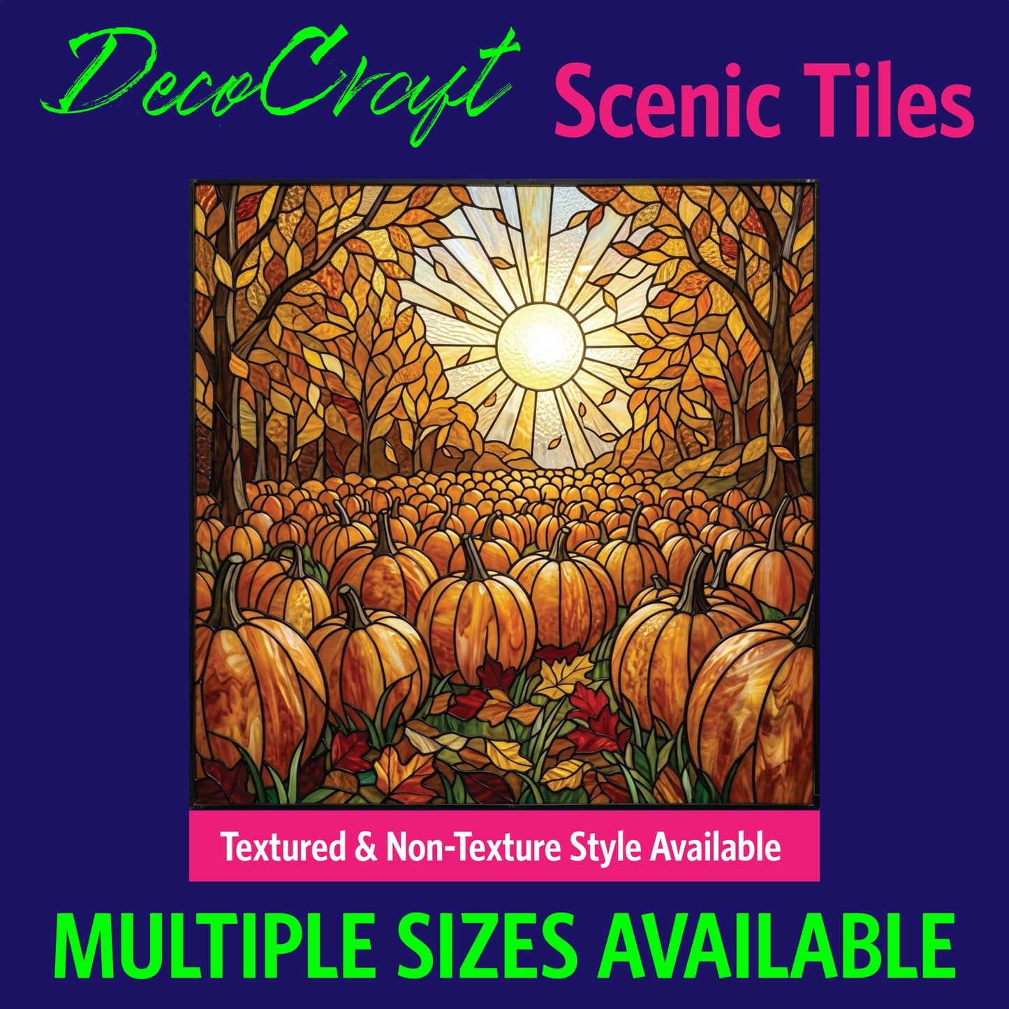 DecoCraft - Scenic Elevated Texture Tiles - Fall - Sunlit Pumpkin