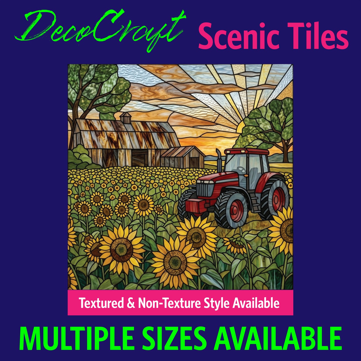 DecoCraft - Scenic Elevated Texture Tiles - Fall - Sunflower Farmstead