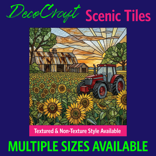 DecoCraft - Scenic Elevated Texture Tiles - Fall - Sunflower Farmstead