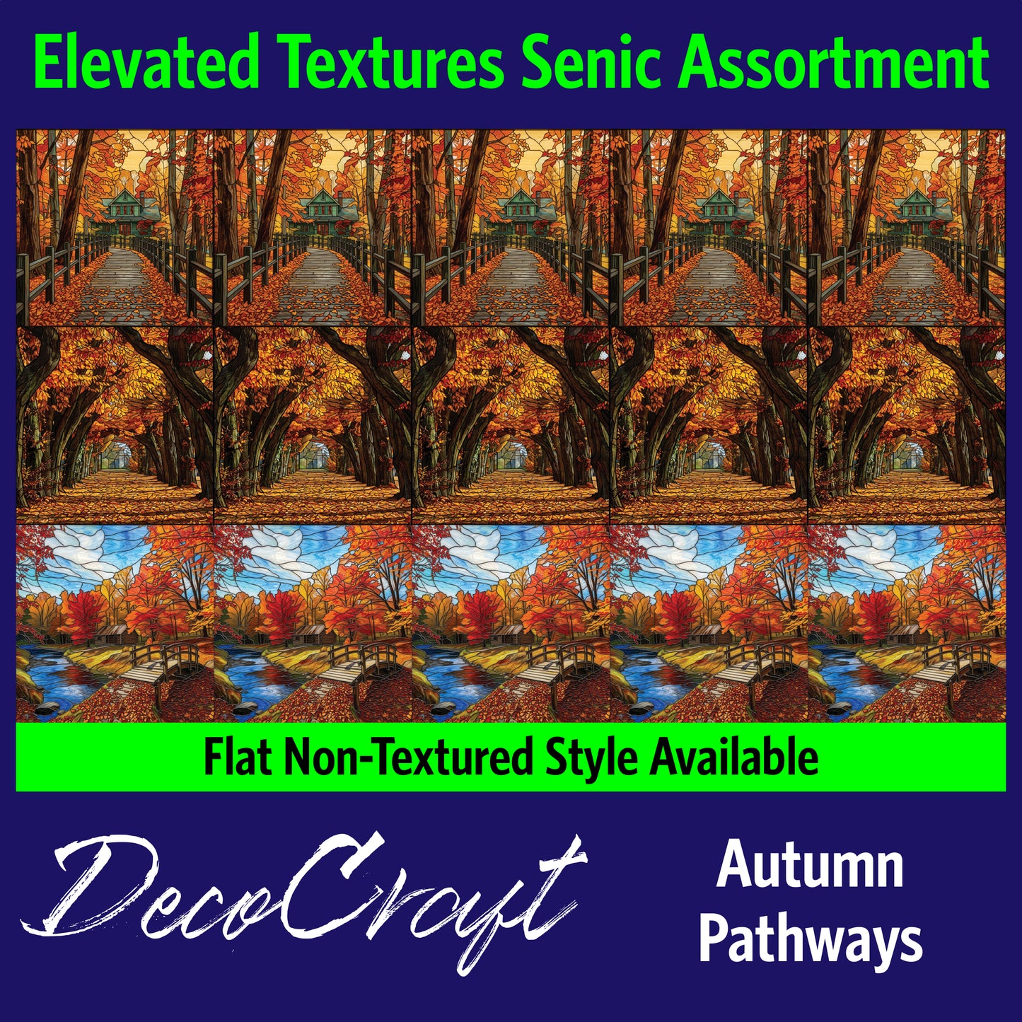 DecoCraft - Scenic Elevated Texture Tiles - Autumn Pathways