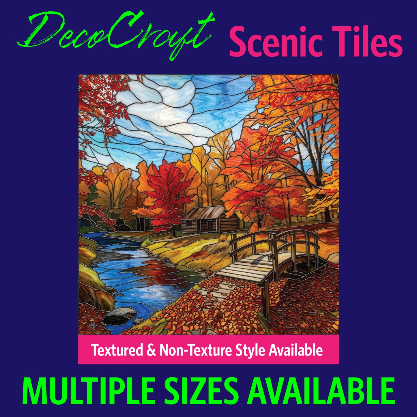 DecoCraft - Scenic Elevated Texture Tiles - Fall - Autumn Stroll